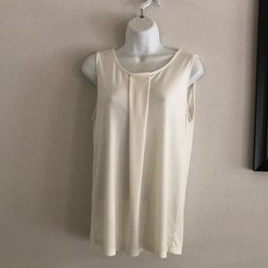 Ann Taylor Cream sleeveless blouse
